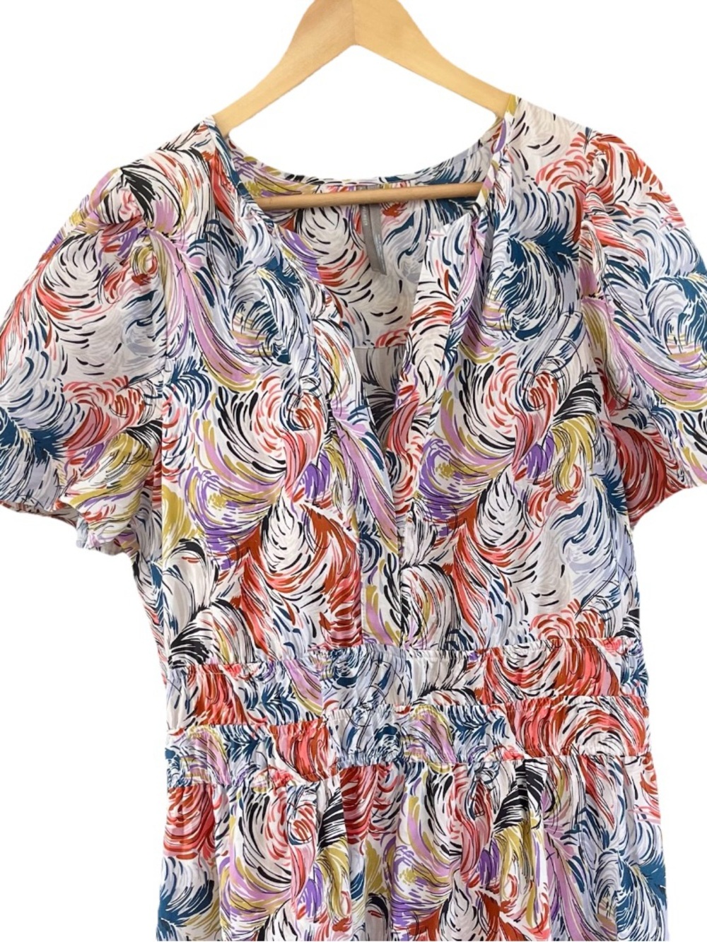 Anthropologie Somerset Abstract Swirl
Tiered Cotton Maxi Dress Large - Picture 3 of 13